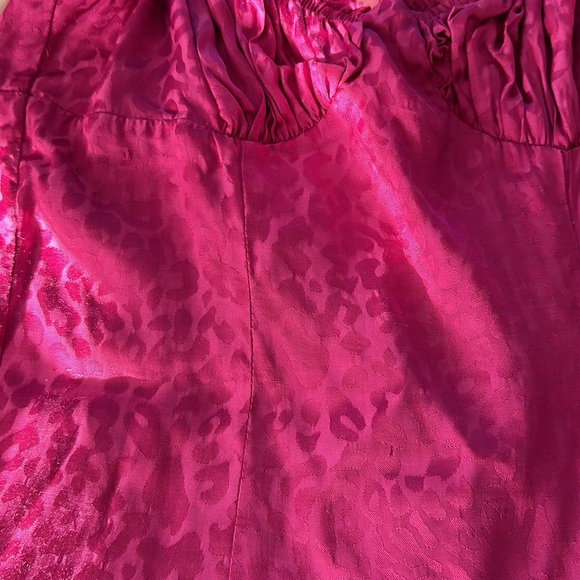RESET by Jane Becca Satin Mini Dress Hot Pink Cheetah - Picture 6 of 6